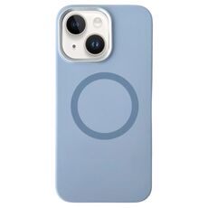 Per iPhone 15 Custodia per telefono MagSafe in silicone liquido con struttura in metallo (Sierra Blue)