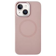 Per iPhone 14/13 Custodia per telefono MagSafe in silicone liquido con struttura in metallo (rosa ciliegio)