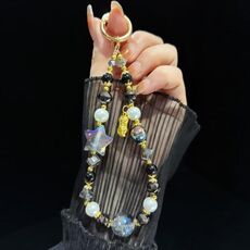 Catena per cellulare con pentagramma a forma di cielo stellato (nero)