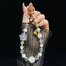 Catena per cellulare con pentagramma a forma di cielo stellato (bianca)