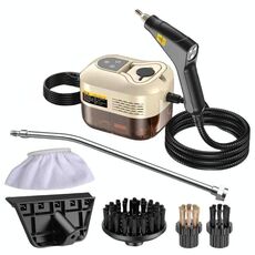 YAERDUN 1500W Pulitore a vapore ad alta temperatura Smart Digital Cappa da cucina Macchina per la pulizia del bagno, specifiche: spina UK 220V (beige)