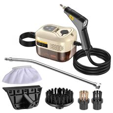 YAERDUN 1500W Pulitore a vapore ad alta temperatura Smart Digital Cappa da cucina Macchina per la pulizia del bagno, specifiche: spina AU 220V (beige)