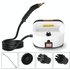 YAERDUN Pulitore a vapore ad alta pressione e alta temperatura Cappa da cucina Macchina per la pulizia domestica multifunzionale, specifiche: spina USA 110 V (due piatti) (nero bianco)