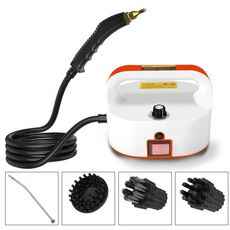 YAERDUN Pulitore a vapore ad alta pressione e alta temperatura Cappa da cucina Macchina per la pulizia domestica multifunzionale, specifiche: spina USA 110 V (2 piatte 1 rotonde) (arancione)