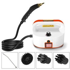 YAERDUN Pulitore a vapore ad alta pressione e alta temperatura Cappa da cucina Macchina per la pulizia domestica multifunzionale, specifiche: spina UE 220V (arancione)