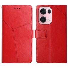 Per OPPO Reno13 Pro Custodia per telefono in pelle con motivo a Y a forma di Y (rosso)