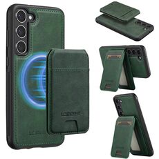 Custodia per telefono Magsafe con custodia RFID staccabile per Samsung Galaxy S25+ 5G LC.IMEEKE serie L3 (verde)