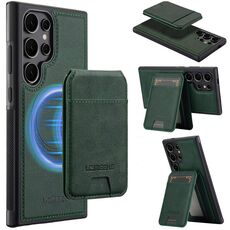 Custodia per telefono Magsafe con custodia RFID staccabile per Samsung Galaxy S25 Ultra 5G LC.IMEEKE serie L3 (verde)