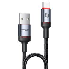 Cavo dati di ricarica Yesido CA129C 18W 3A USB a USB-C / Type-C, lunghezza: 1,2 m (nero)