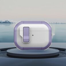 Per AirPods Pro Starship Custodia per auricolari wireless con interruttore magnetico (bianco viola)
