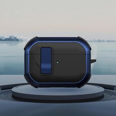 Per AirPods 4 Starship Custodia per auricolari wireless con interruttore magnetico (nero blu)