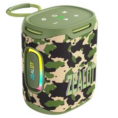 Zealot S122 25W Altoparlante Bluetooth con luce RGB per esterni impermeabile IPX6 ad alta potenza (verde mimetico)
