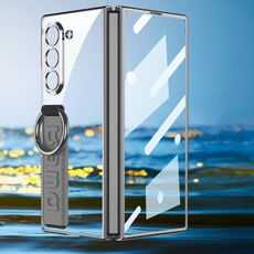 Per Samsung Galaxy Z Flip6 GKK Integrated Phantom Plating Custodia per telefono con cinturino da polso laterale (grigio montagna)