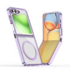 Per Samsung Galaxy Z Flip6 MagSafe Custodia magnetica trasparente per telefono (viola)
