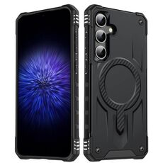 Per Samsung Galaxy S23 FE 5G Straship Custodia per telefono ibrida in TPU magnetico per PC (nero)