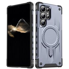 Per Samsung Galaxy S25 Ultra 5G Straship Custodia per telefono ibrida in TPU magnetico per PC (grigio)