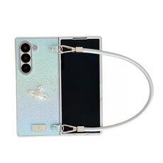 Per Samsung Galaxy Z Fold6 5G Kirin Pattern Custodia per telefono a copertura totale con cinturino da polso (blu)