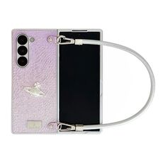 Per Samsung Galaxy Z Fold6 5G Kirin Pattern Custodia per telefono a copertura totale con cinturino da polso (rosa)