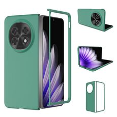 Per OPPO Find N5 ABEEL Custodia per telefono in PC con effetto pelle (verde scuro)
