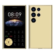 Telefono cellulare V8 Card, 2,01 pollici, MTK6261D, supporto Bluetooth, FM, torcia, GSM, doppia SIM (oro)