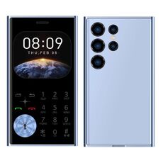 Telefono cellulare V8 Card, 2,01 pollici, MTK6261D, supporta Bluetooth, FM, torcia, GSM, doppia SIM (blu cielo)