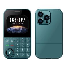 Telefono cellulare V9 Card, 2,01 pollici, MTK6261D, supporta Bluetooth, FM, torcia, GSM, doppia SIM (verde)