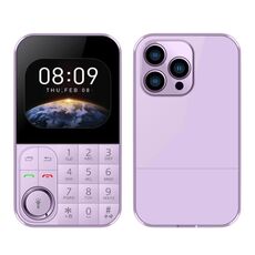 Telefono cellulare V9 Card, 2,01 pollici, MTK6261D, supporta Bluetooth, FM, torcia, GSM, doppia SIM (viola)