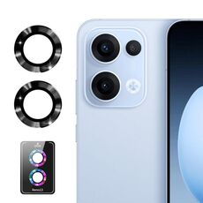 Per OPPO Reno13 Global ENKAY Hat-Prince 9H Obiettivo della fotocamera posteriore Pellicola in vetro temperato in lega di alluminio (nero)