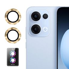Per OPPO Reno13 Global ENKAY Hat-Prince 9H Obiettivo della fotocamera posteriore Pellicola in vetro temperato in lega di alluminio (dorato)
