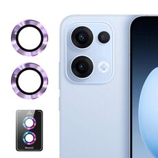 Per OPPO Reno13 Global ENKAY Hat-Prince 9H Obiettivo della fotocamera posteriore Pellicola in vetro temperato in lega di alluminio (viola chiaro)