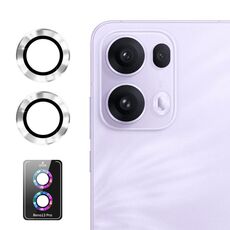 Per OPPO Reno13 Pro Global ENKAY Hat-Prince 9H Obiettivo della fotocamera posteriore Pellicola in vetro temperato in lega di alluminio (argento)