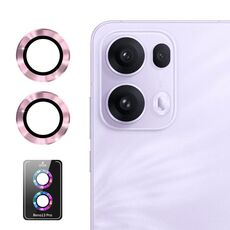 Per OPPO Reno13 Pro Global ENKAY Hat-Prince 9H Obiettivo della fotocamera posteriore Pellicola in vetro temperato in lega di alluminio (rosa)