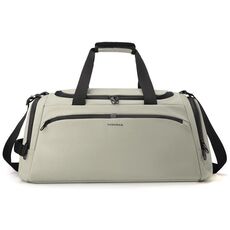 WEPOWER Borsa da viaggio di grande capacità con scomparto indipendente per scarpe e scomparto separatore bagnato/asciutto (beige)