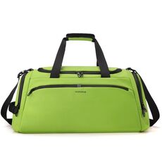 WEPOWER Borsa da viaggio di grande capacità con scomparto indipendente per scarpe e scomparto separatore bagnato/asciutto (verde fluorescente)