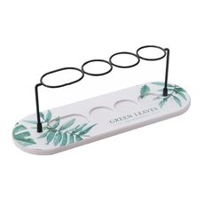 Tappetino assorbente per lavabo in diatomite, porta spazzolino antiscivolo, dimensioni: 30x10 cm (foglia verde)