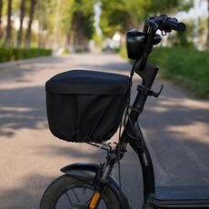 Copertura per protezione solare per cestino per bici elettrica Borsa appesa Copertura antipioggia Borsa portaoggetti (nera)
