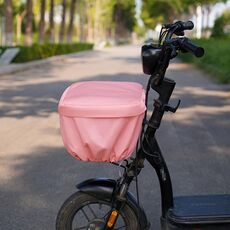 Cestino per bici elettrica Copertura solare Borsa appesa Copertura antipioggia Borsa portaoggetti (rosso anguria)