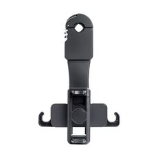 Ganci porta cellulare telescopici rotanti multifunzionali per poggiatesta del sedile posteriore dell'auto (nero)