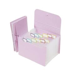 Cartelle portadocumenti espandibili A6 da 12 tasche per archiviazione e organizzazione, interno naturale (viola)