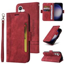 Per Samsung Galaxy S23 FE 5G BETOPNICE Custodia per telefono in pelle con fibbia a doppio lato (rosso)