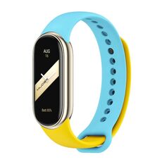 Per cinturino in silicone bicolore Mijobs Xiaomi Mi Band 8 (giallo + blu)