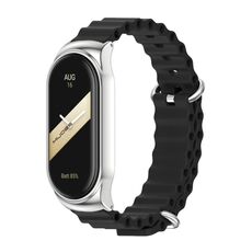 Per Xiaomi Mi Band 8 Mijobs CS Case Marine Cinturino in silicone traspirante (argento nero)