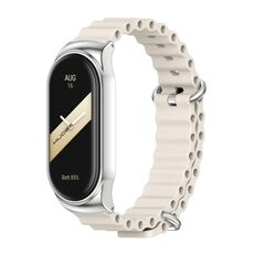 Per Xiaomi Mi Band 8 Mijobs CS Case Marine Cinturino in silicone traspirante (grigio argento)