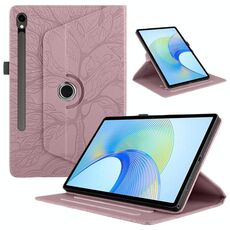 Per Samsung Galaxy Tab S10 FE+ Custodia per tablet intelligente in pelle con rotazione in rilievo Tree Life (oro rosa)