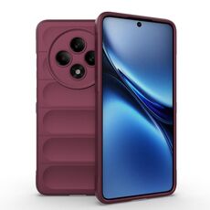 Custodia in TPU + flanella per OPPO Reno12 F 5G Global Magic Shield (rosso vino)
