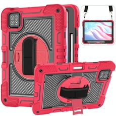 Per Xiaomi Pad 7 / 7 Pro Custodia per tablet in silicone con contrasto per PC con rotazione a 360 gradi (rosso + nero)