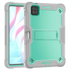 Per Xiaomi Pad 7 / 7 Pro Custodia antiurto in silicone ibrido per PC tablet con supporto (verde menta + grigio)