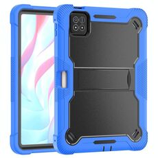 Per Xiaomi Pad 7 / 7 Pro Custodia antiurto in silicone ibrido per tablet PC con supporto (nero + blu scuro)