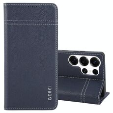 Per Samsung Galaxy S25 Ultra 5G GEBEI Custodia per telefono in pelle con flip orizzontale di alta qualità (blu)