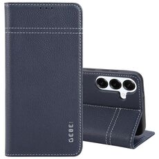 Per Samsung Galaxy S25+ 5G GEBEI Custodia per telefono in pelle pieno fiore con flip orizzontale (blu)